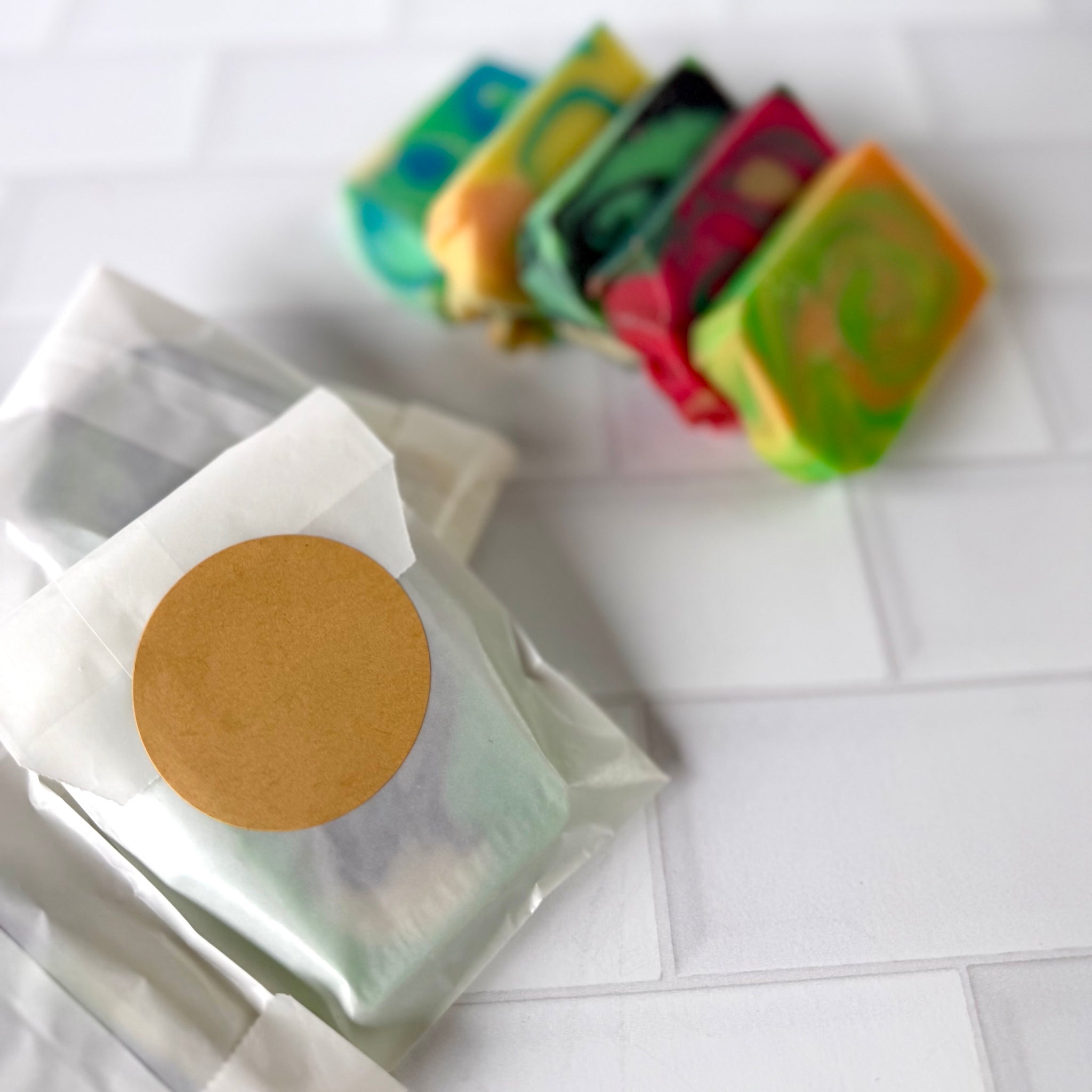 Mini Soap Favors - 6 Bars Wrapped & Stickered